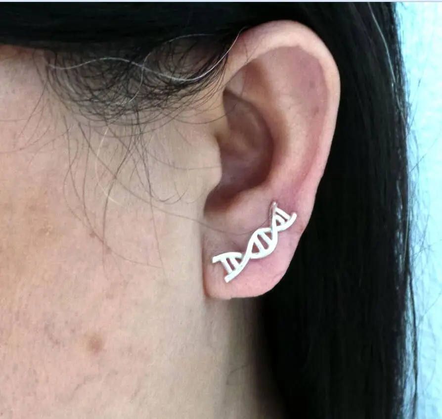 Oly2u Новая мода Дэн Jewelry Серьги для женщин brincos ДНК наука Стад Серьги букле d'oreille