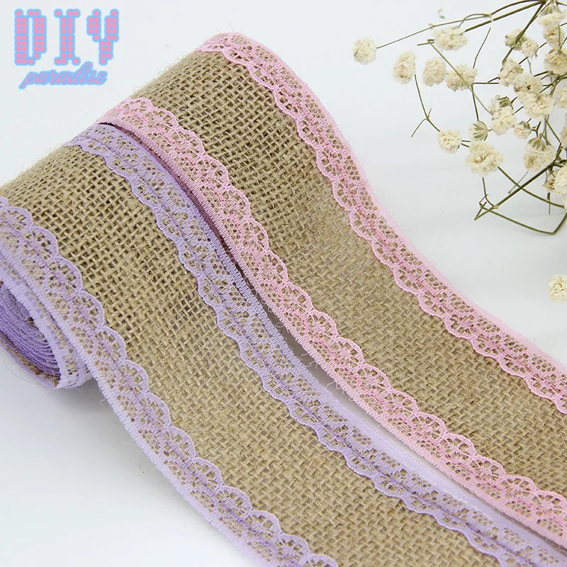 10 м ручная работа ретро лента из натуральной мешковины кружевная Лента отделка