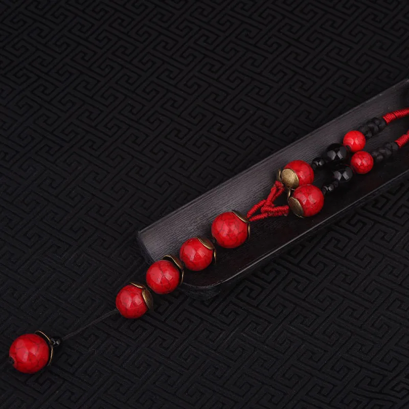 Ожерелье этническое длинное ожерелье с подвесками Винтажные Украшения красные