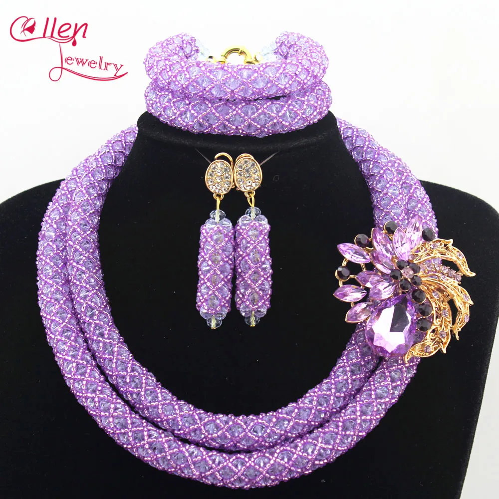 Красочные драгоценные нигерийские Свадебные африканские бусы комплект