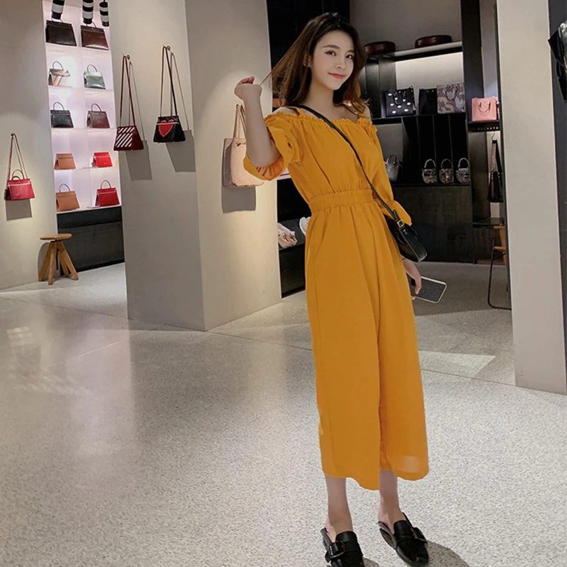 Женский комбинезон на лямках Летний милый с открытыми плечами и деревянными