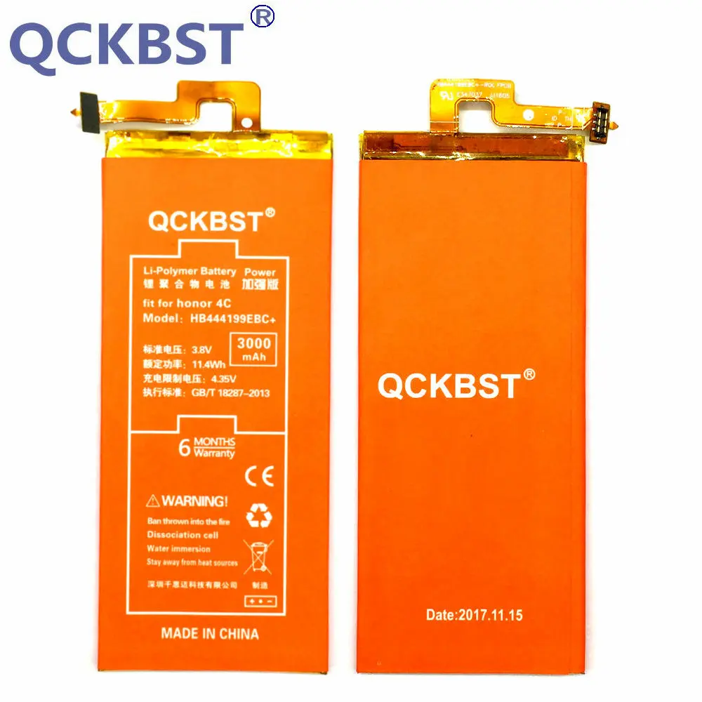 Аккумулятор QCKBST 3000 мАч HB444199EBC + для Huawei Honor 4C C8818 оригинальный сменный литий ионный