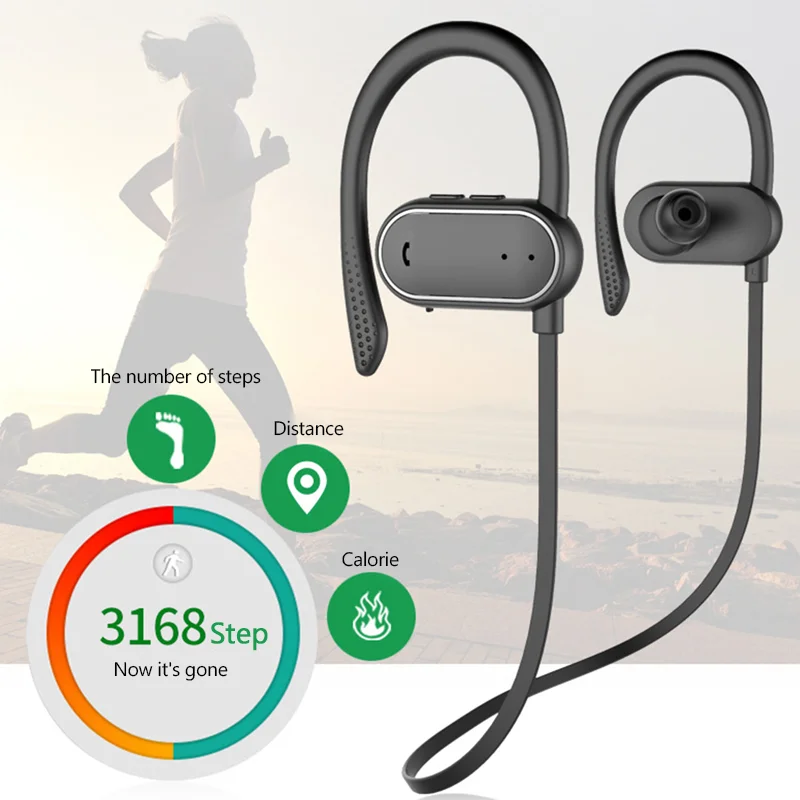 Многофункциональный шагомер спортивные наушники Bluetooth Шейным Беспроводной