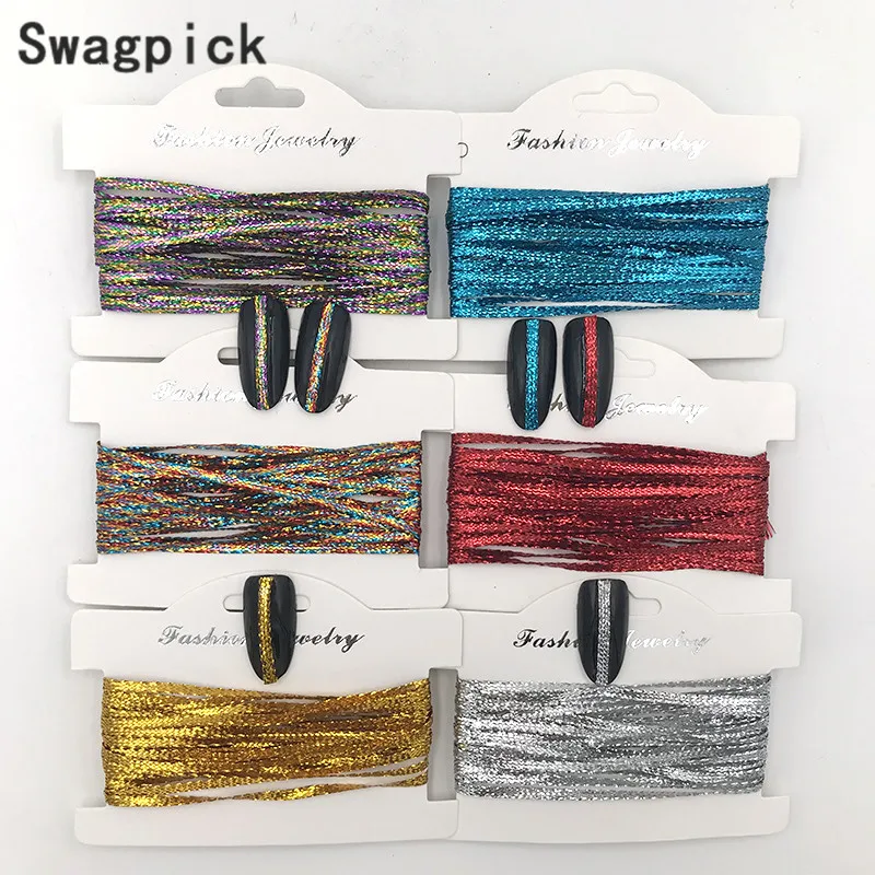 Swagpick 6 цветов полосатая лента плоская Золотая цепочка крученая шелковая ткань