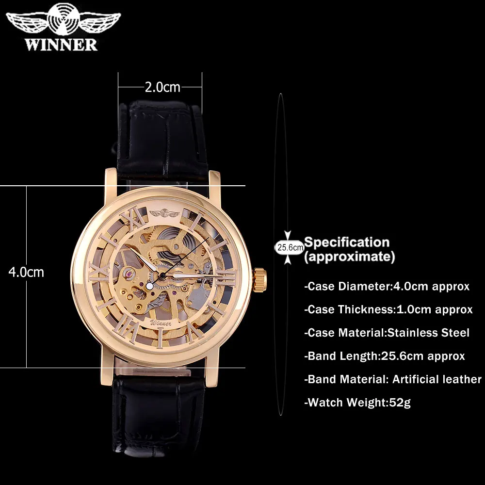 Бренд WINNER модные повседневные мужские механические часы автоматические с