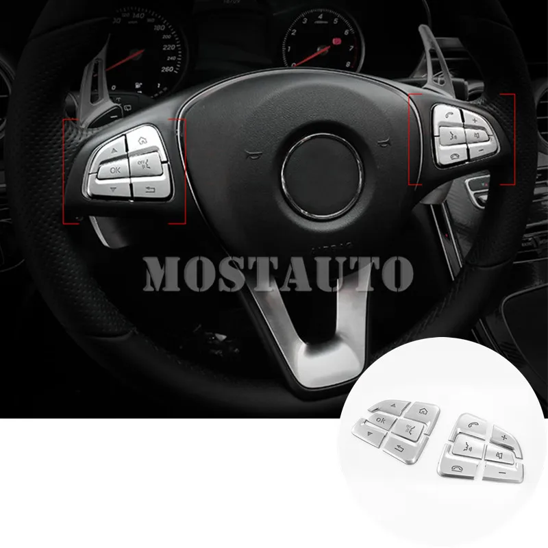 

Накладка на кнопки рулевого колеса для Benz V-Class W447, 2014-2021, 12 шт.