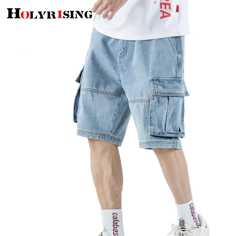 Джинсовые шорты мужские Свободные мешковатые джинсовые джинсы модные уличные