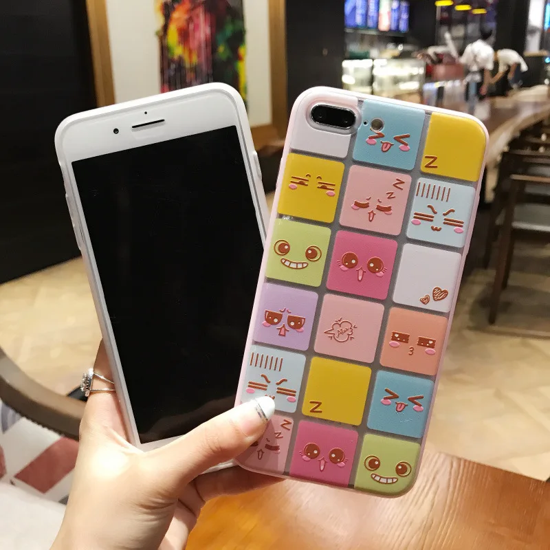 Многоцветный выражение сумка чехол для iPhone 6 6S 7 8 плюс Чехол 3D мультфильм улыбка