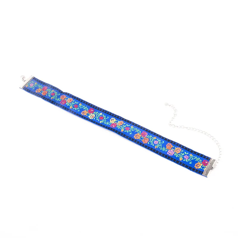 Blue National Style Flower Choker Necklace Embroidery Bohemia For Woman Individuality Hot-Selling Trendy | Украшения и аксессуары