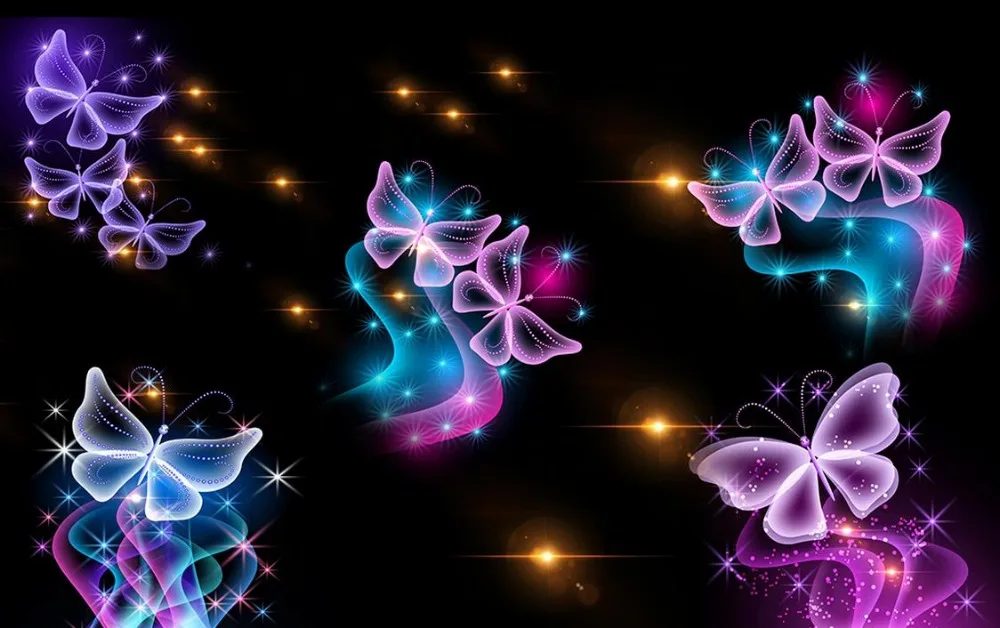 Пользовательские 3d обои прозрачные цветы фиолетовые фон украшение стены