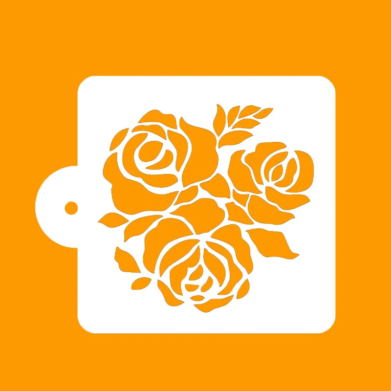Трафареты для выпечки 1 шт. квадратные с розами классические напечатанным