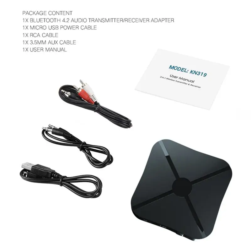 Bluetooth приемник V4.2 беспроводной аудио музыкальный адаптер A2DP с 3 5 мм стерео