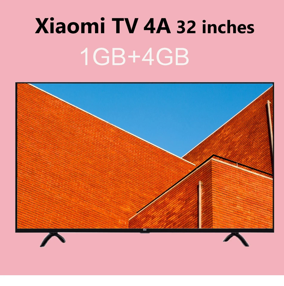 Xiaomi tv 4A 32 дюйма 1366x768 телевидение 64 бит четырехъядерный искусственный интеллект 1 ГБ 4 ГБ Смарт ТВ