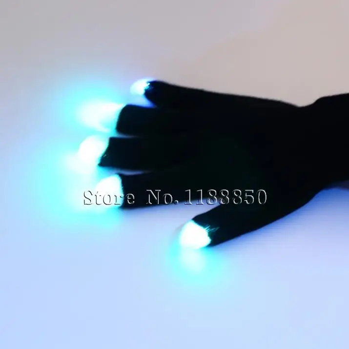 h17-Glow gloves 7 colour flashing The ghost dance step LED glove stage street |