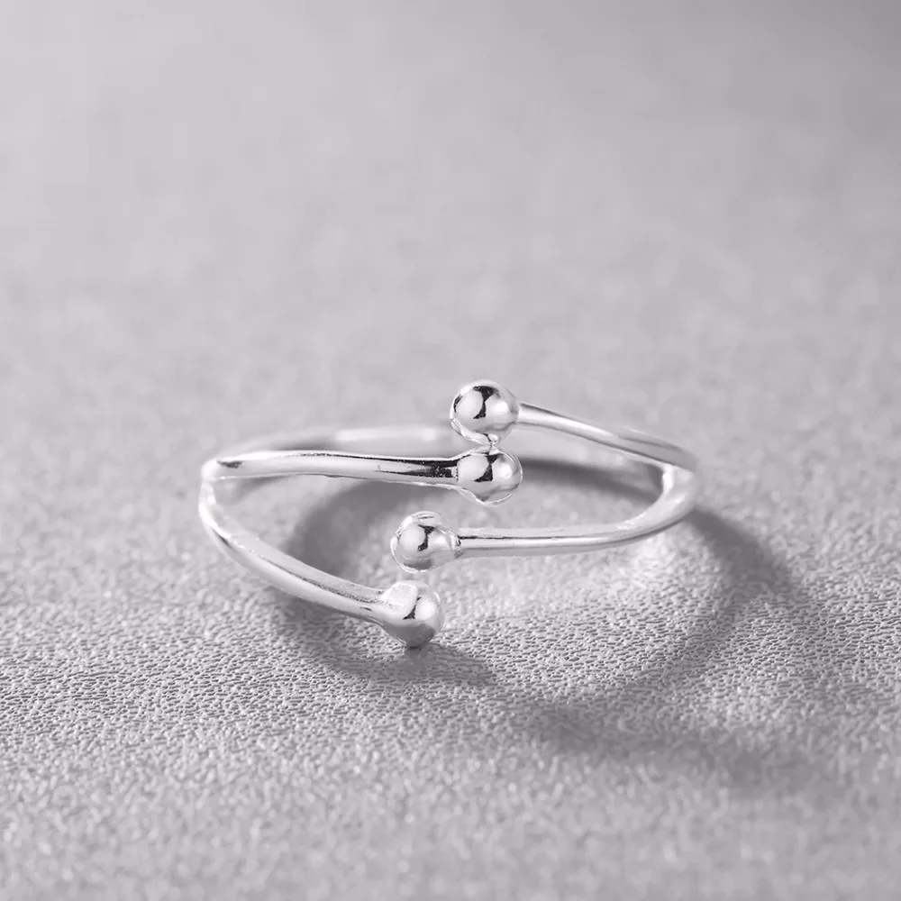 Cxwind Новое регулируемое геометрическое двойное кольцо для бала женщин Открытый