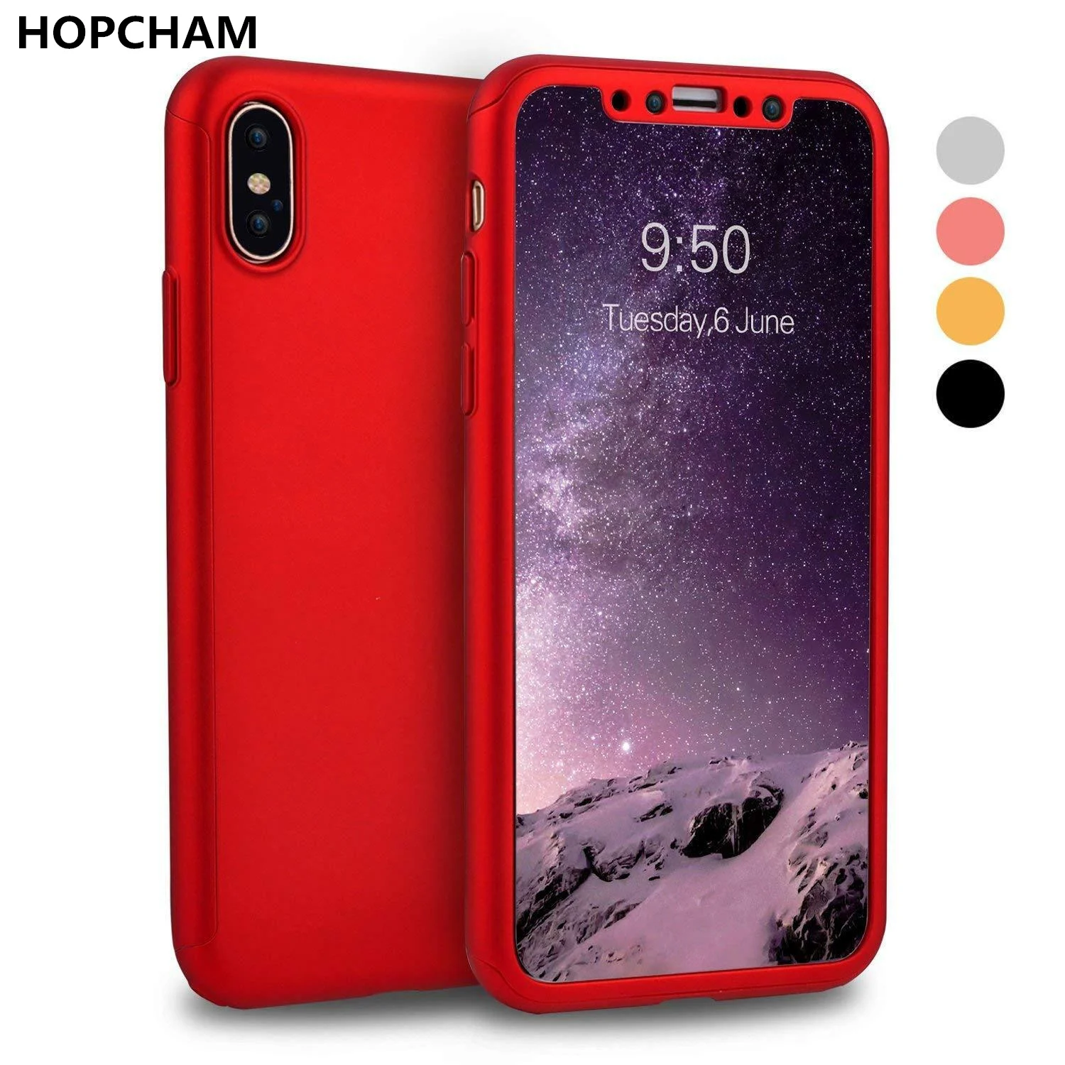 HOPCHAM чехол для телефона 360 полная защита iPhone 8 7 Plus 6 6s Чехол 5 5S SE X 10 полное покрытие