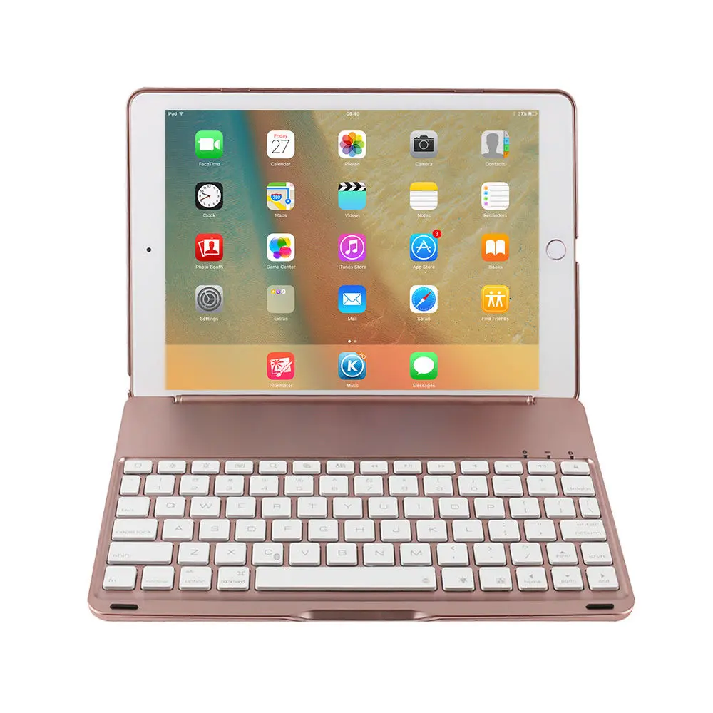 

Чехол с клавиатурой Kemile для Apple iPad 2018 9,7 дюйма, 7 цветов, беспроводная bluetooth-клавиатура с подсветкой для нового iPad 2017, Жесткий Чехол