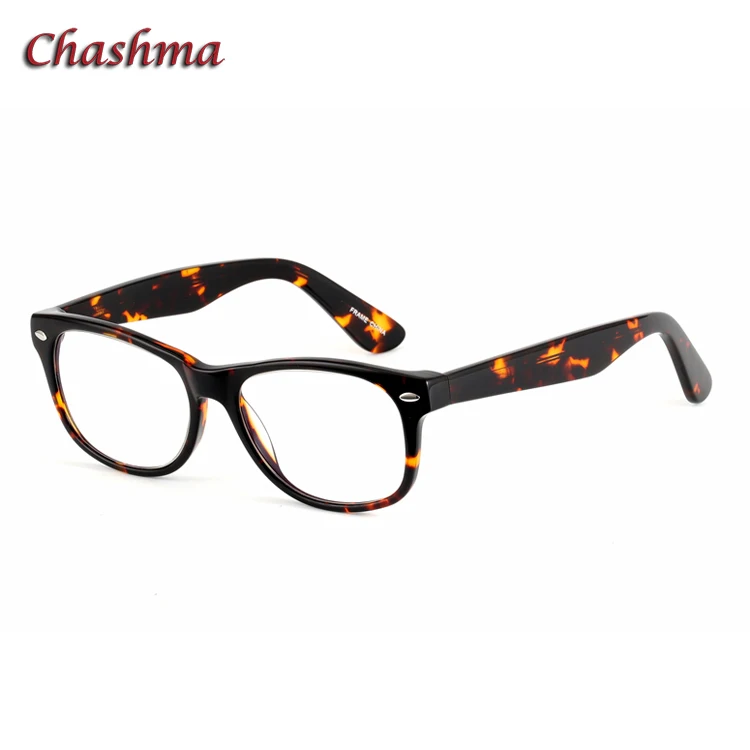 Leopard Бренд Chashma, ацетатные очки, высокая диоптрия, мужские очки, оправа для глаз, оптические очки, черепаха, модная дизайнерская оправа для женщин - Цвет оправы: Leopard