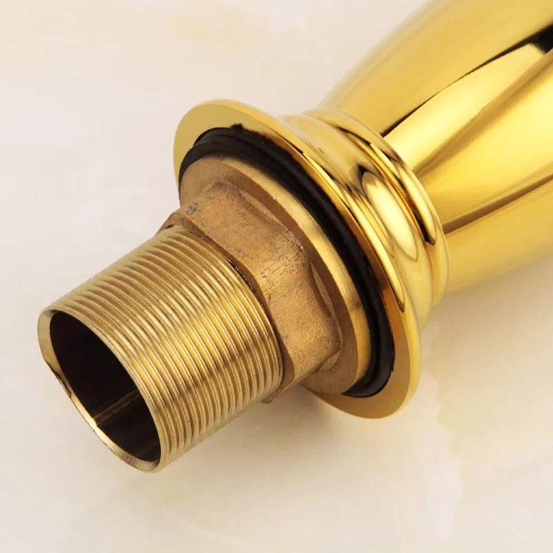 Золотой кран в европейском стиле для раковины медный смеситель горячей и