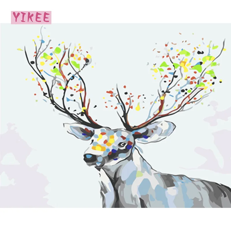 

coloring by numbers,spotted deer,painting by numbers for home decoration