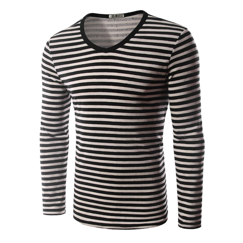 Зима новинка джокер черный белый полосатый свитер толстовки мужчины с длинными