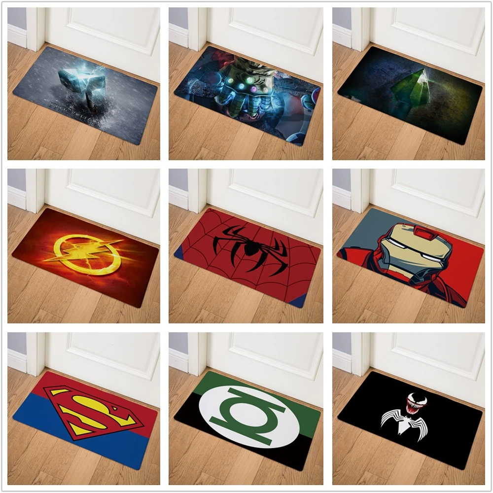 Мультфильм герой Marvel логотип печать современный домашний коврик стелька кухонный ковер крытый Открытый Добро пожаловать ванная комната Противоскользящие коврики 75