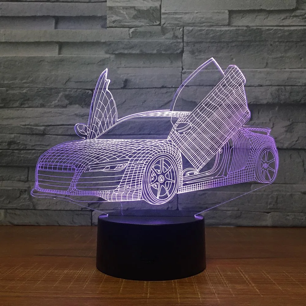 Мульти выбор крутой автомобиль для спорта 3D ночной Светильник Новинка 7 цветов
