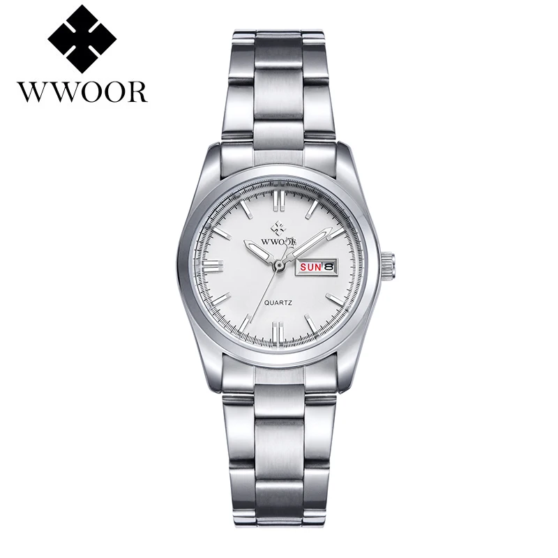 WWOOR брендовые Роскошные Кварцевые часы Relogio Feminino женские повседневные наручные
