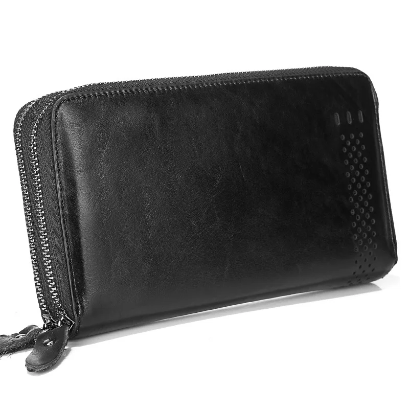 Кожаный бумажник Для мужчин качество длинная Обложка для паспорта модные