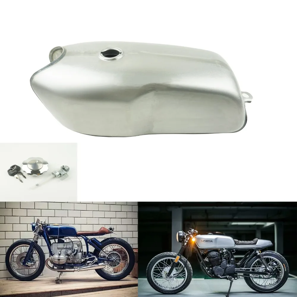 Газовый баллон SAFFEN 9L / 2.4Gal Cafe Racer Универсальный топливный бак из голой стали с