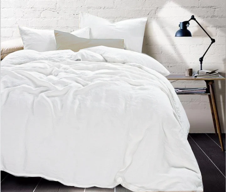 100% льняные комплекты постельного белья однотонные Цвет Лен пенька дома Texiles