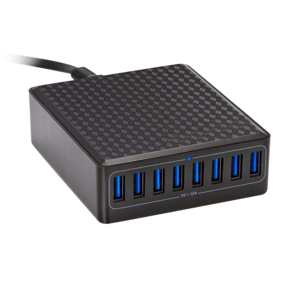8-Ports USB Wall Charger 60W/12A Multi Desktop Charging Station Hub with ISmart Technology for iOS Android device | Мобильные