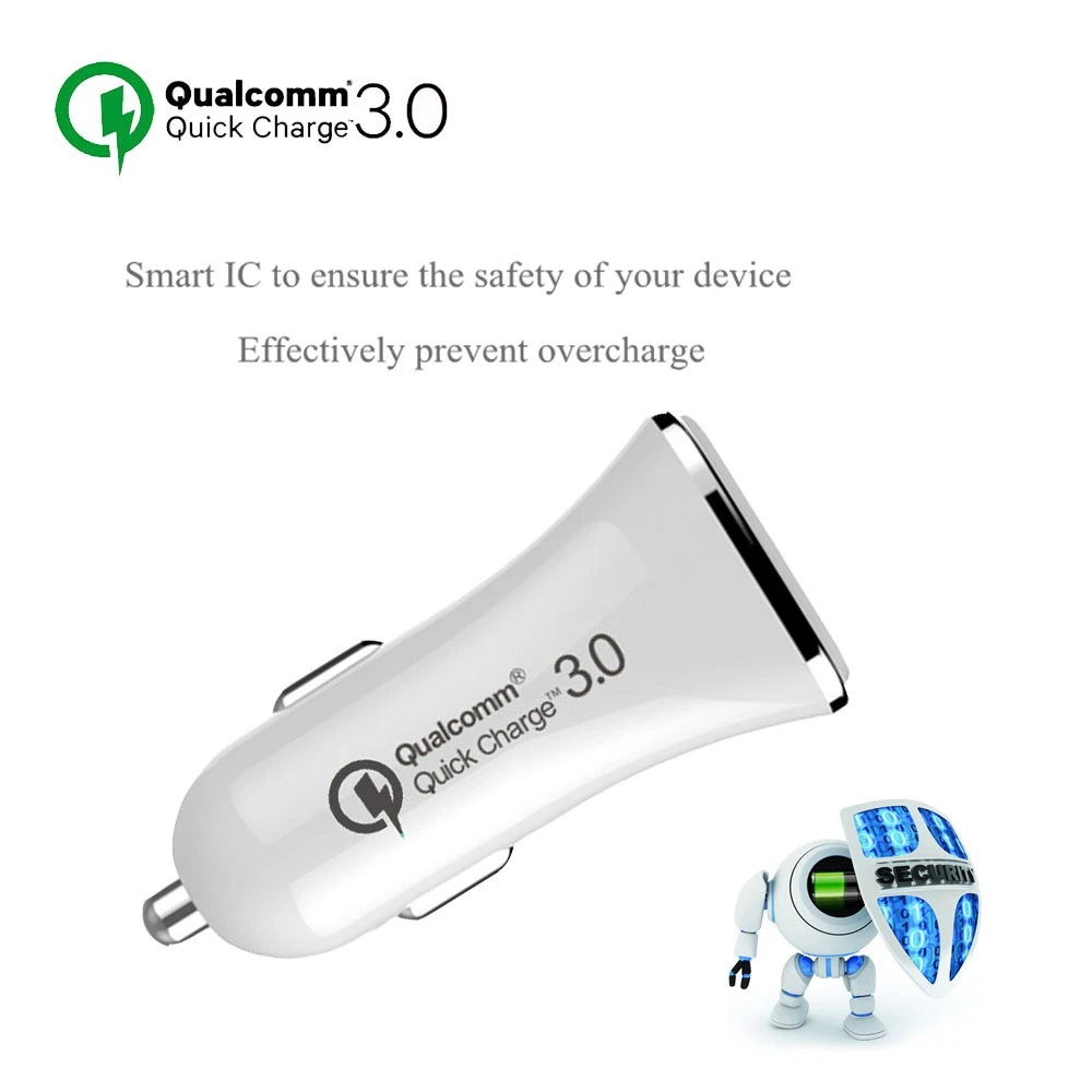 Автомобильное зарядное устройство Tikono Qualcomm Quick Charge 3 0 5V 3A с быстрой USB зарядкой для