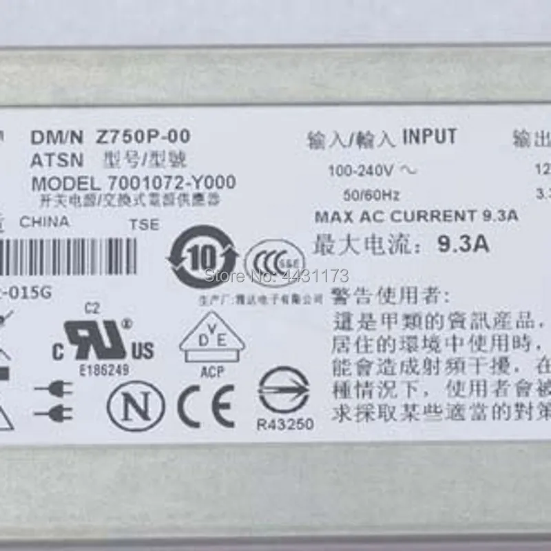 Бесплатная доставка DHL NY526 Y8132 RX833 0NY526 0Y8132 0RX833 7001072-Y000 Z750P-00 750 Вт источник питания