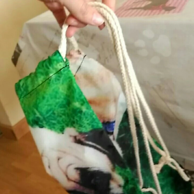 

Drawstring Bag Reusable Shopping Bag for Women Cute Dog Border Collie Printing Small School Backpack Men Travel Beach Bag