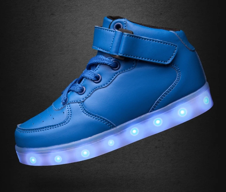 

Children's casual sports shoes 2019 new children's led light shoes charging high help children's luminous shoes size25--42