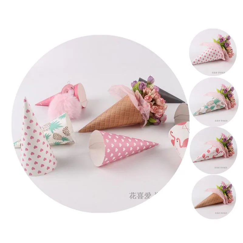 20 шт./компл. мороженое фруктовый Конус цветок оберточная бумага цветы подарки