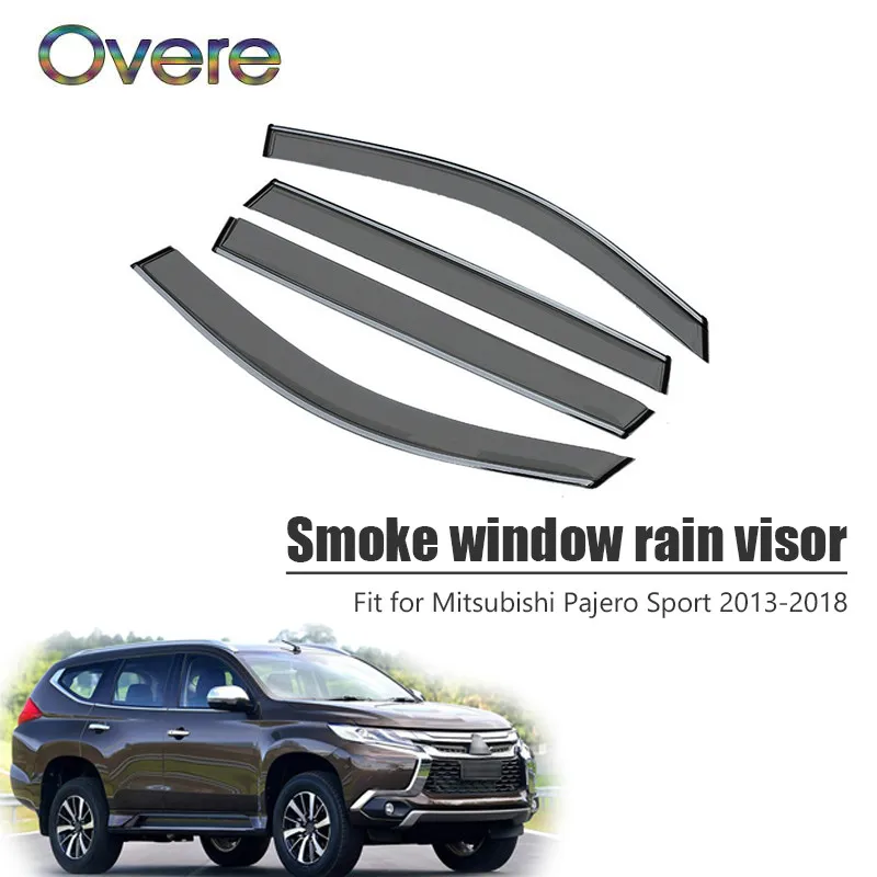Overe 4 шт/1 Набор дымчатое окно дождевой козырек для Mitsubishi Pajero Sport 2013 2014 2015 2016 2017 2018