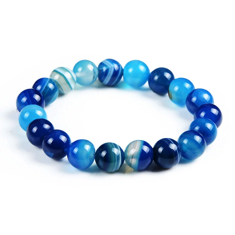Chanfar 10 мм Белый Howlite тигровый глаз и лавовый камень кристалл бисером камень браслет для женщин мужчин ювелирные изделия - Окраска металла: blue agate 10mm