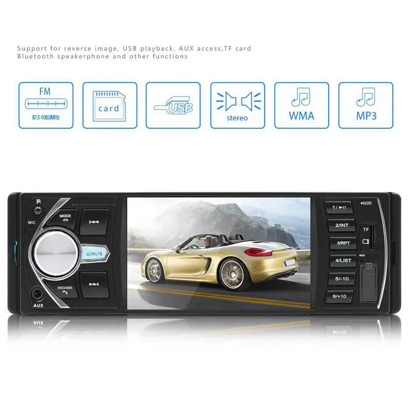 HD 4 1 дюймовый Bluetooth MP5 плеер разворота приоритет FM Авто Радио DC12V 1DIN автомобилей