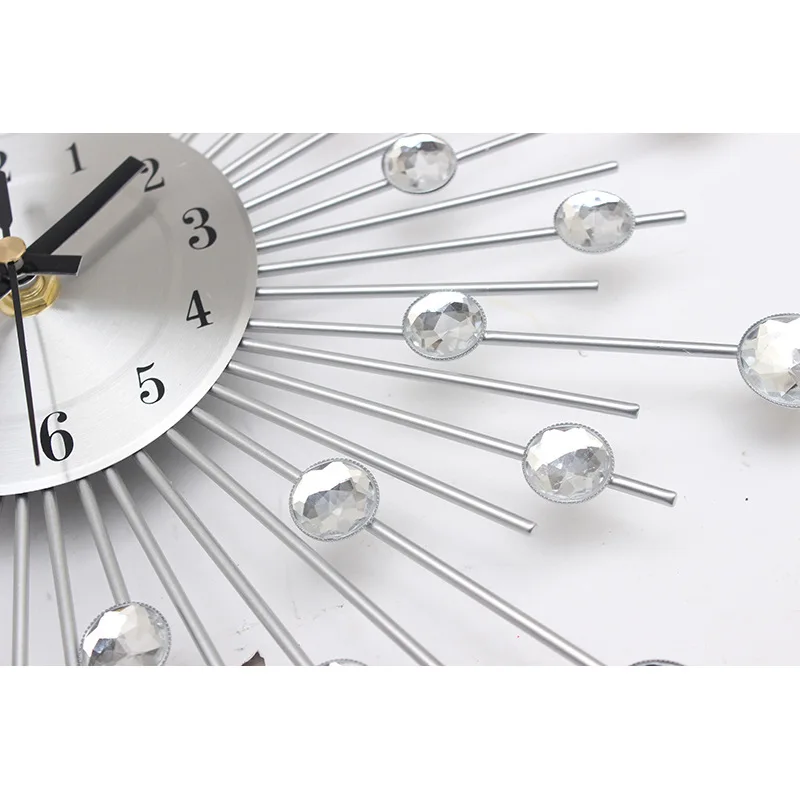 Винтажные металлические настенные часы с кристаллами роскошные большие