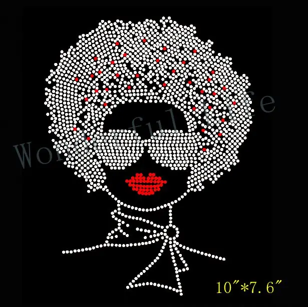 Бесплатная доставка африканская леди с очками прозрачная Стразы|afro rhinestone
