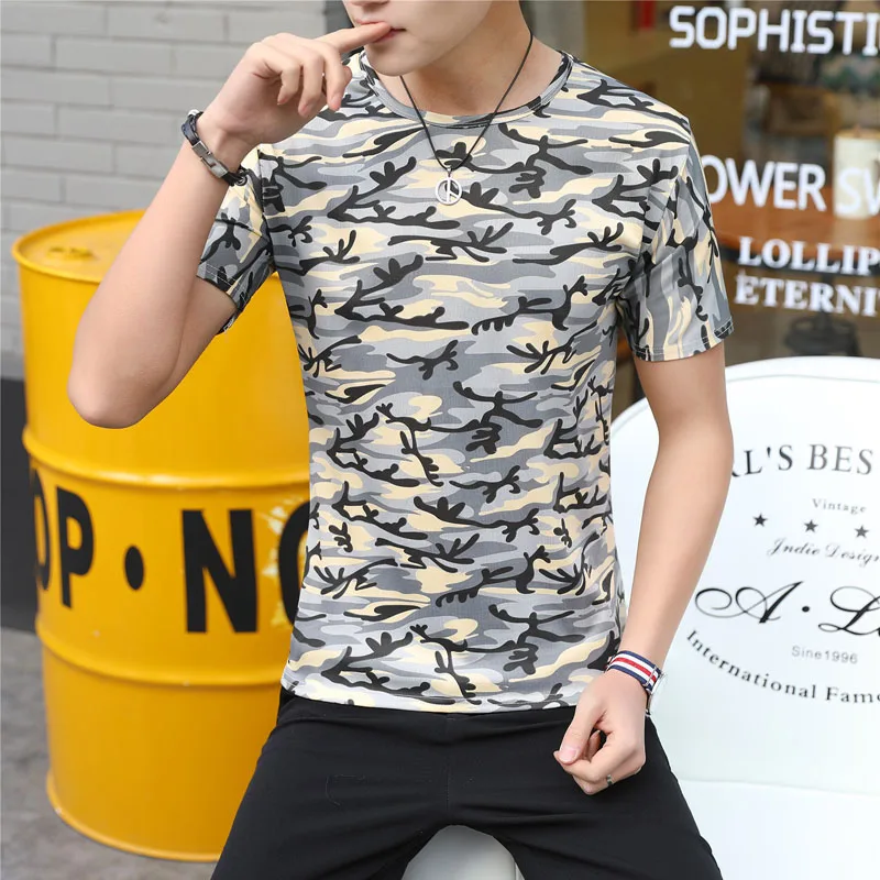 Бренд камуфляжная футболка Для мужчин Марка хлопок армия тактическая Боевая