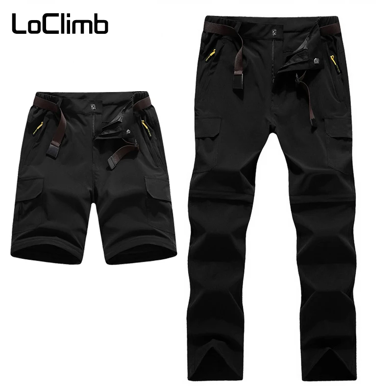LoClimb Походные штаны для мужчин и женщин, летние съемные быстросохнущие спортивные брюки, треккинговые походные брюки, шорты, AM224