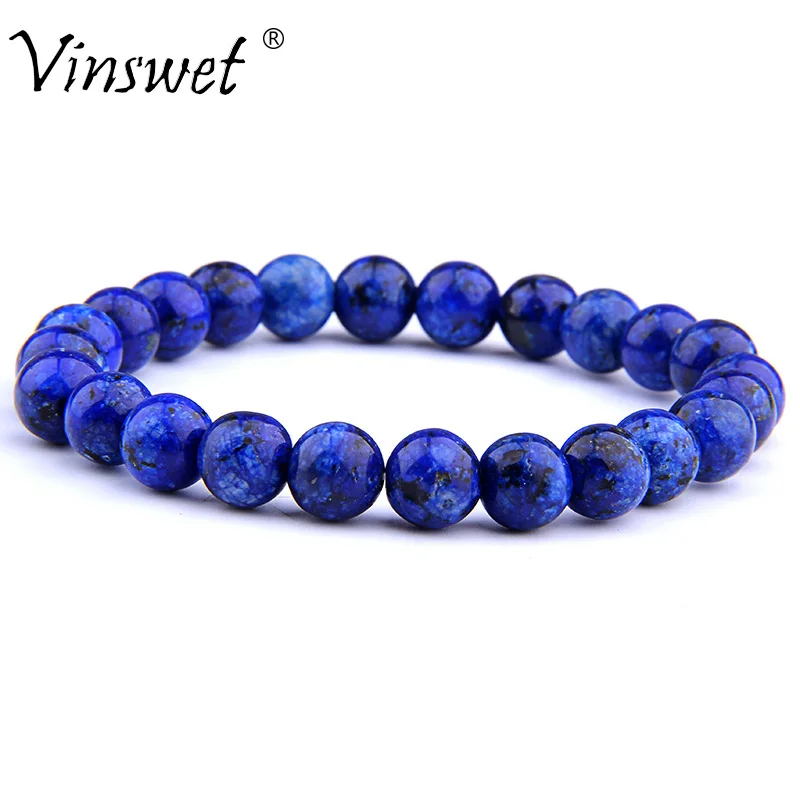 

Lapis Lazuli Beads Bracelets For Women Men Stretch Bracelet 8MM Amethysts Rhodonite Matte agates Bangles Jewelry Pulsera Homme