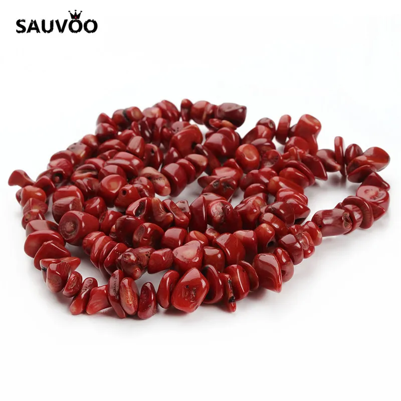 SAUVOO 1 нитка/партия нестандартные красные коралловые бусины около 80 см 8-12 мм в