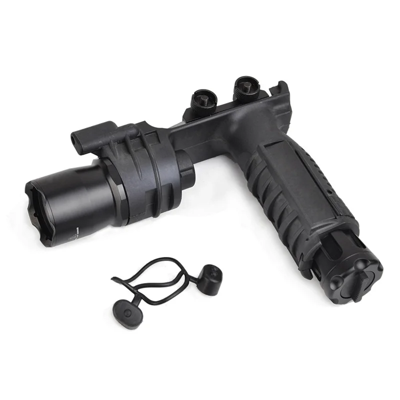 Черный Тактический фонарь M910V вертикальный FOREGRIP WEAPONLIGHT чувствительный к давлению мгновенная активация колодки постоянный поворотный переключатель - Цвет: Черный
