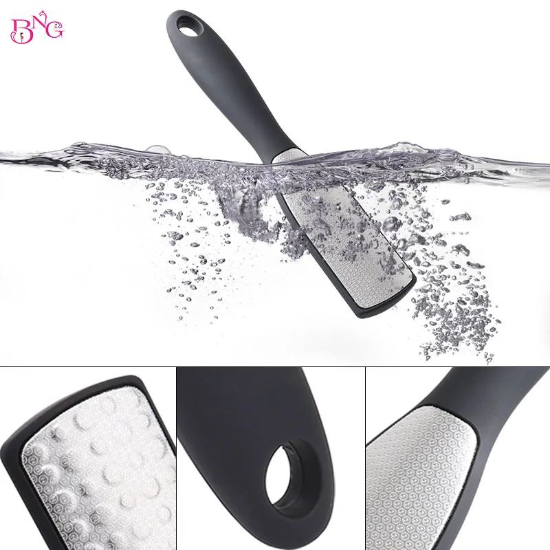 BNG 1pc Black Professional Foot Files Stainless Steel Double Sided Hard Dead Skin Callus Pedicure Remover File washable | Красота и
