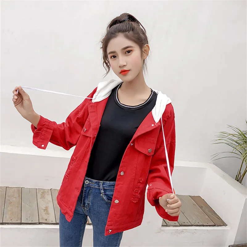Корейская Весенняя джинсовая куртка женская 2019 Харадзюку Женская Большие