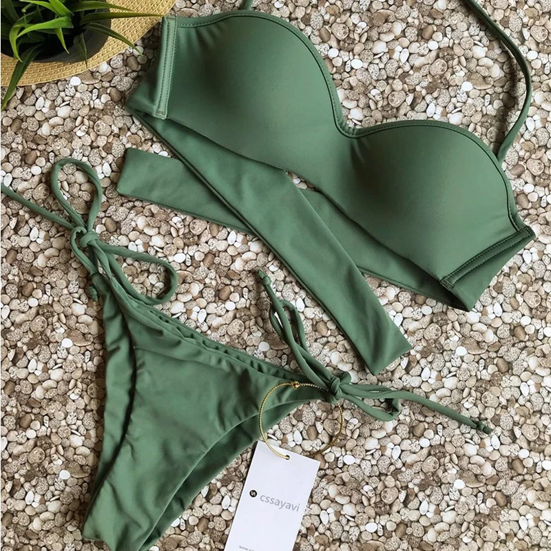 New Sexy Bikini 2019 Bandage Micro Brazilian Set Push Up Swimwear Women Swimsuit Bathing Suit Swim Wear Bandeau Biquin |